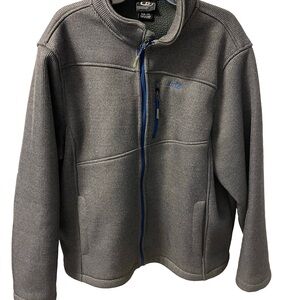 CB Heavyweight Gray Full-Zip Knit Sweater Jacket Soft Fleece Lining Sz 2XL